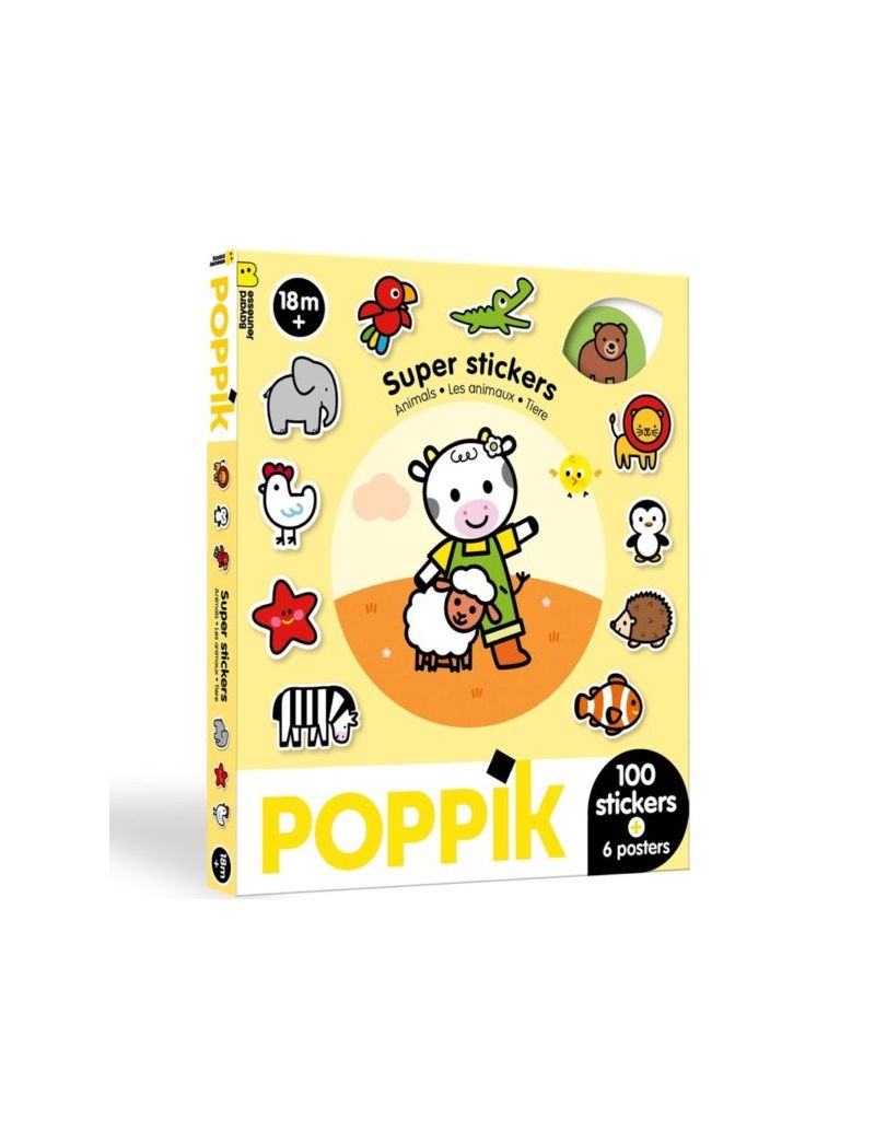 Poppik 6 Posters + 100 Autocolantes Os Animais