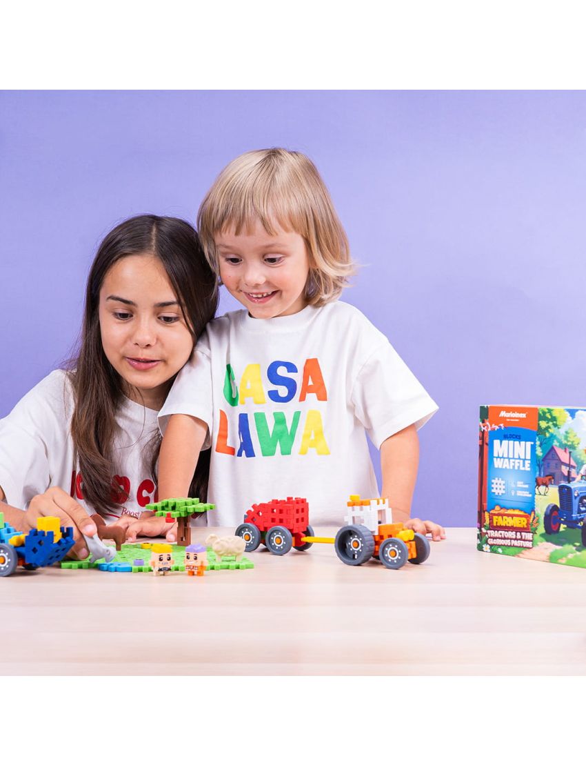 Marioinex Mini Waffle Farmer Tractores e a Pastagem Gloriosa