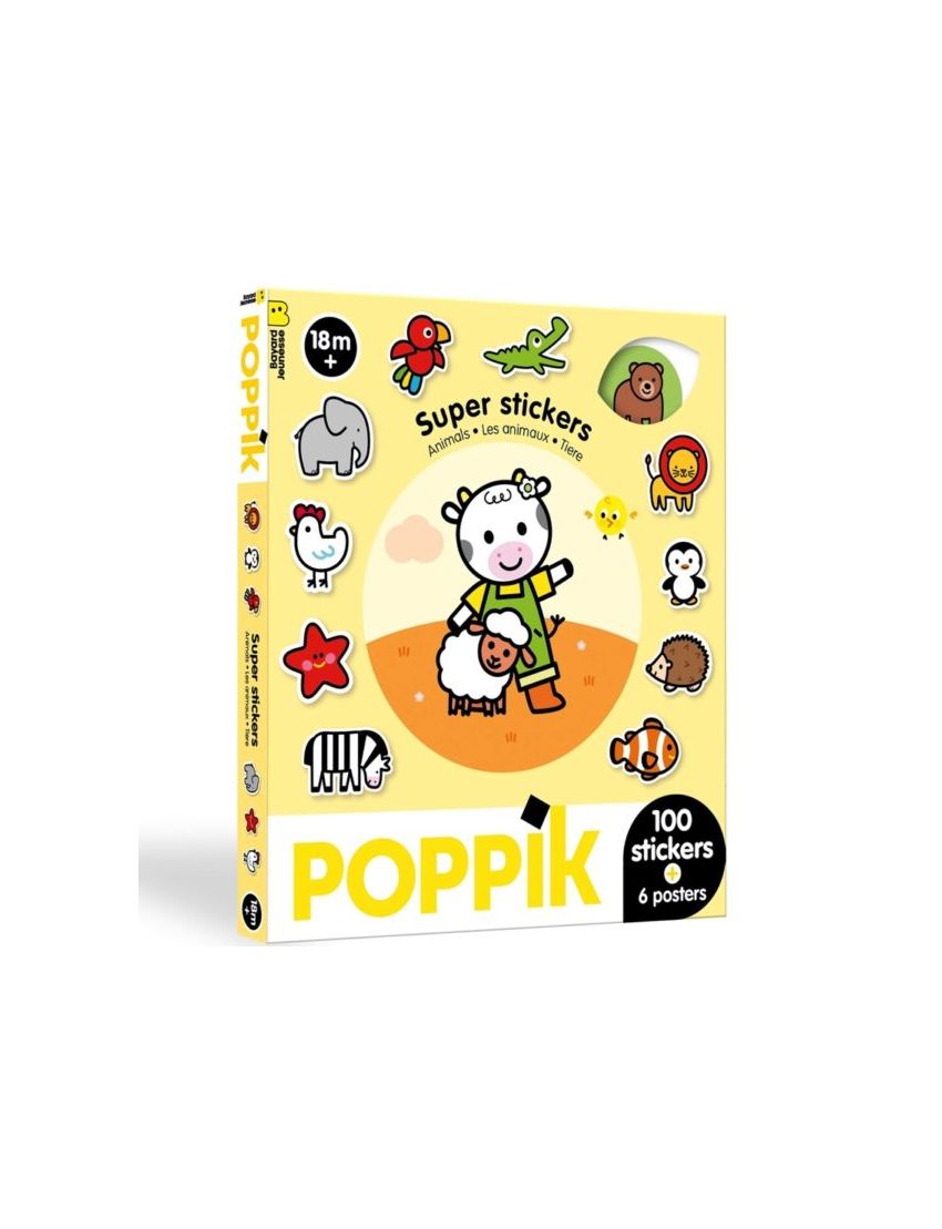 Poppik 6 Posters + 100 Autocolantes Os Animais