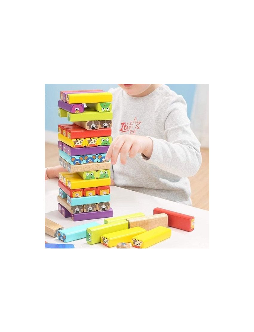 TopBright Torre de Madeira Jenga Animais